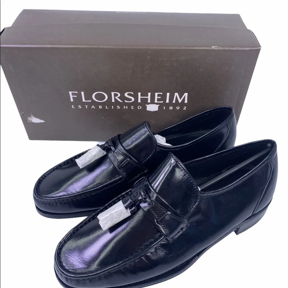 Florsheim Como Moc Toe Tassle Loafer Black Shoes